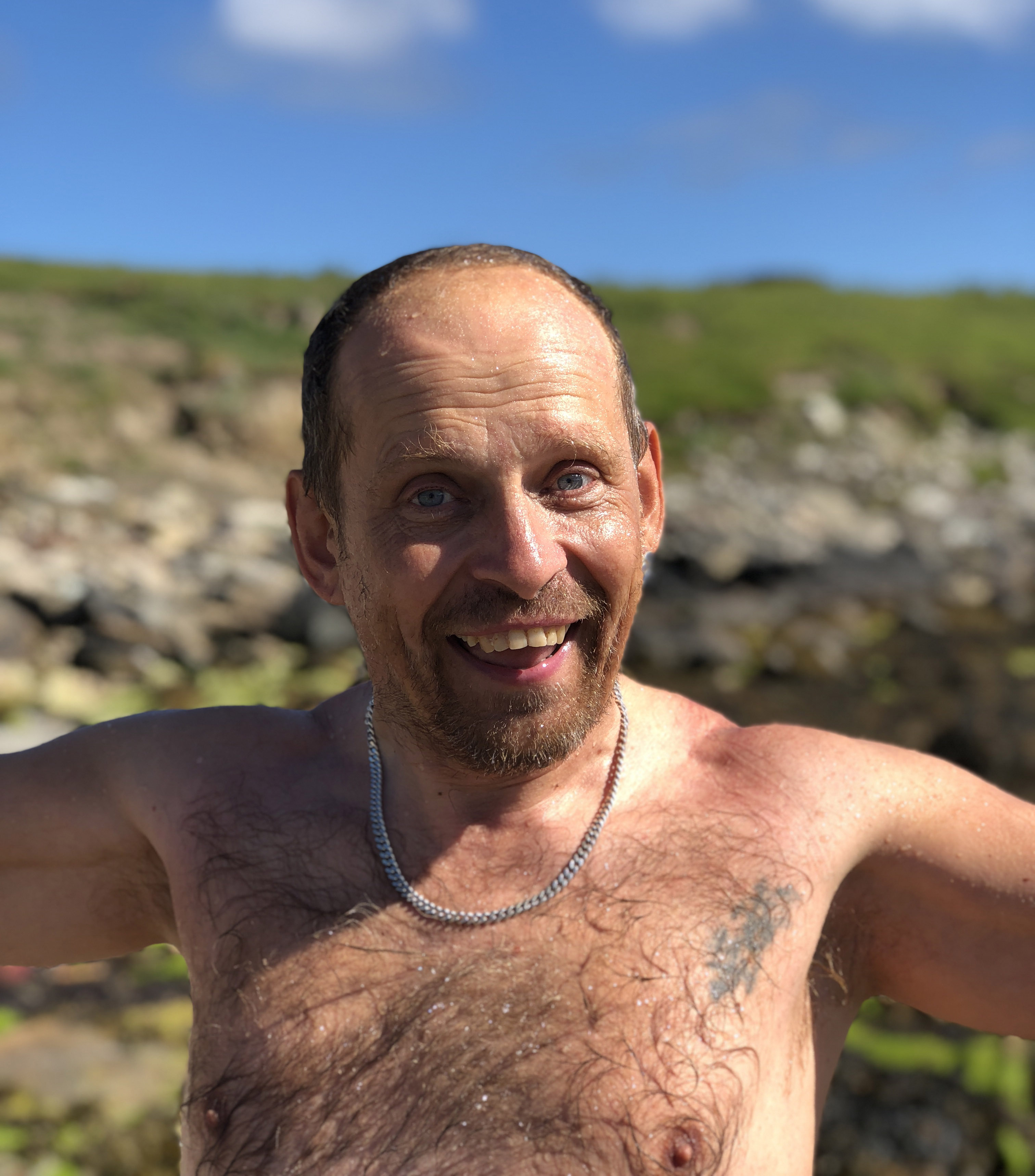 Tom Oberbichler frisch dem Meer entstiegen und erholt