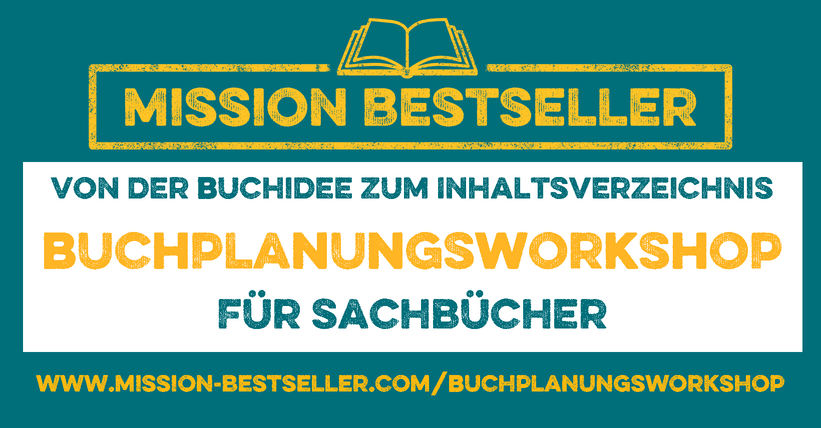 Mission Bestseller Logo und text: Von der Buchidee zum Inhaltsverzeichnis - Buchplanungsworkshop für Sachbücher