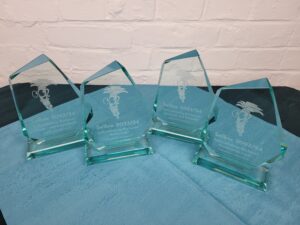 Die Trophäen für die Gewinner des Selfpublishing-Buchpreises